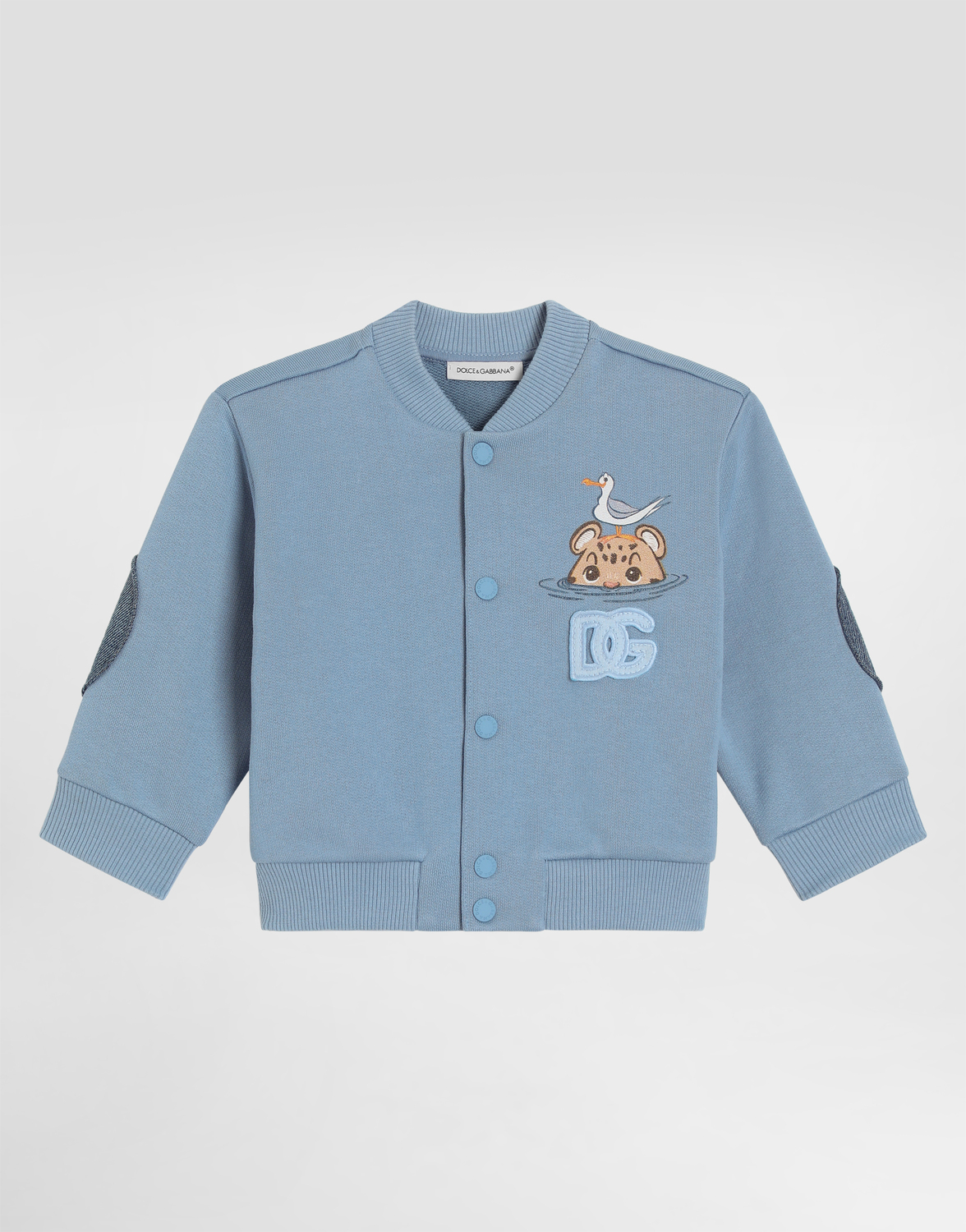 

Свитшот с леопардовым принтом и нашивкой DG DOLCE & GABBANA, синий