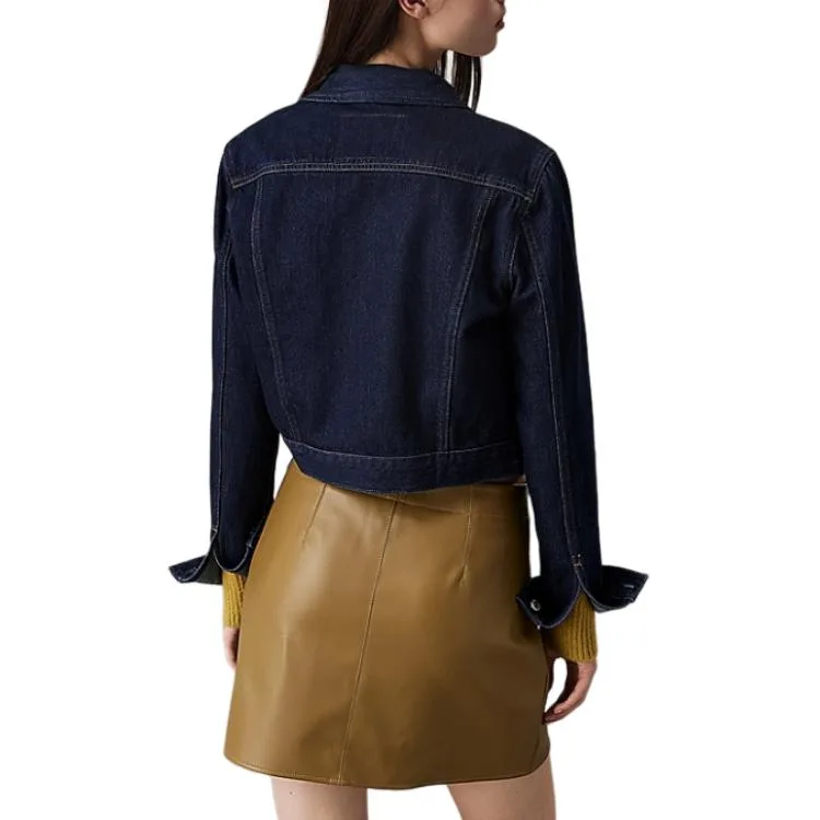 Calvin Klein Джинсовая куртка женская темно-синяя — фото 4