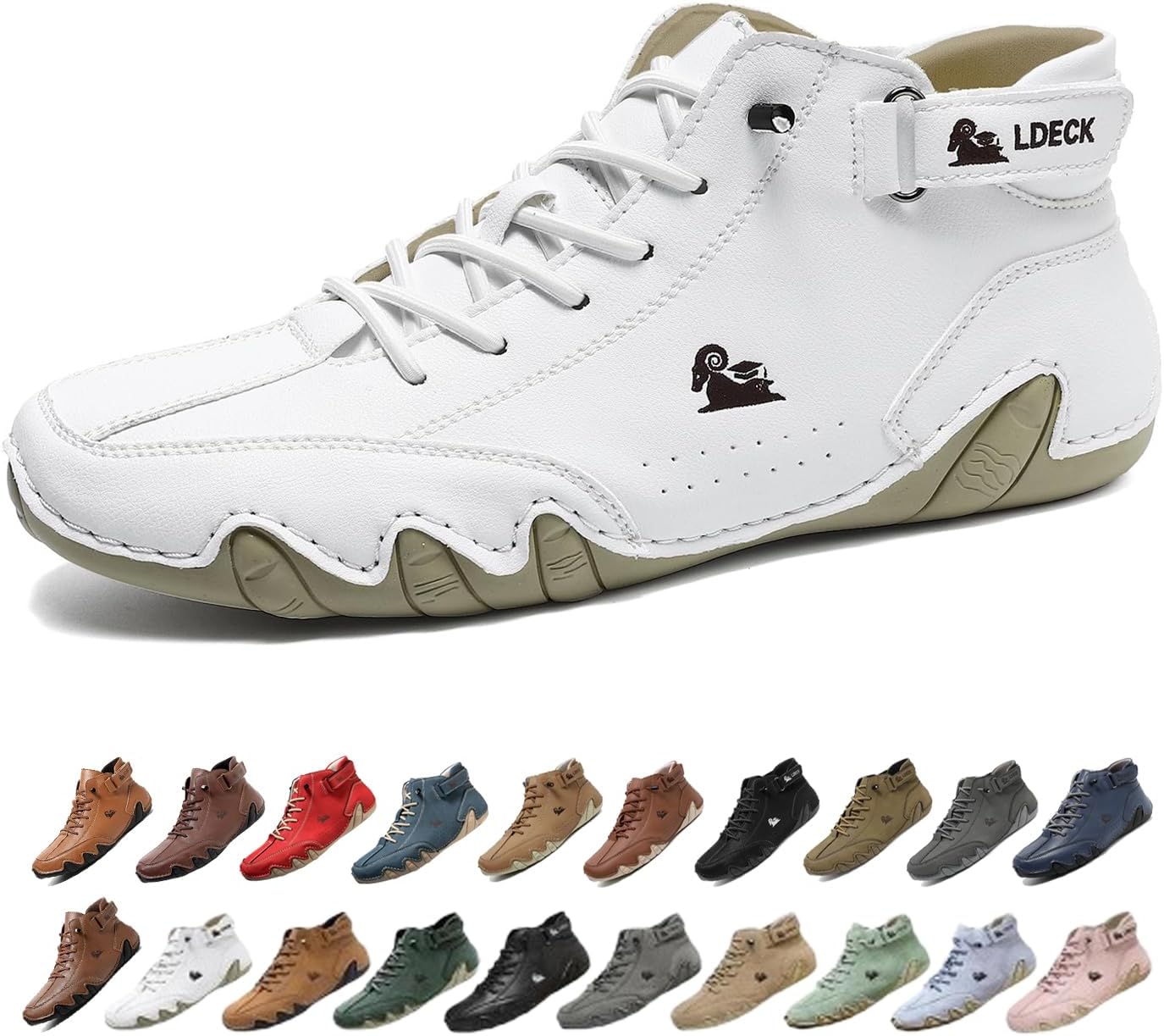 

Мужские водонепроницаемые дышащие высокие ботинки-чукка ручной работы, нескользящие, для походов, вождения, кемпинга, легкие босоножки на все сезоны Generic, белый