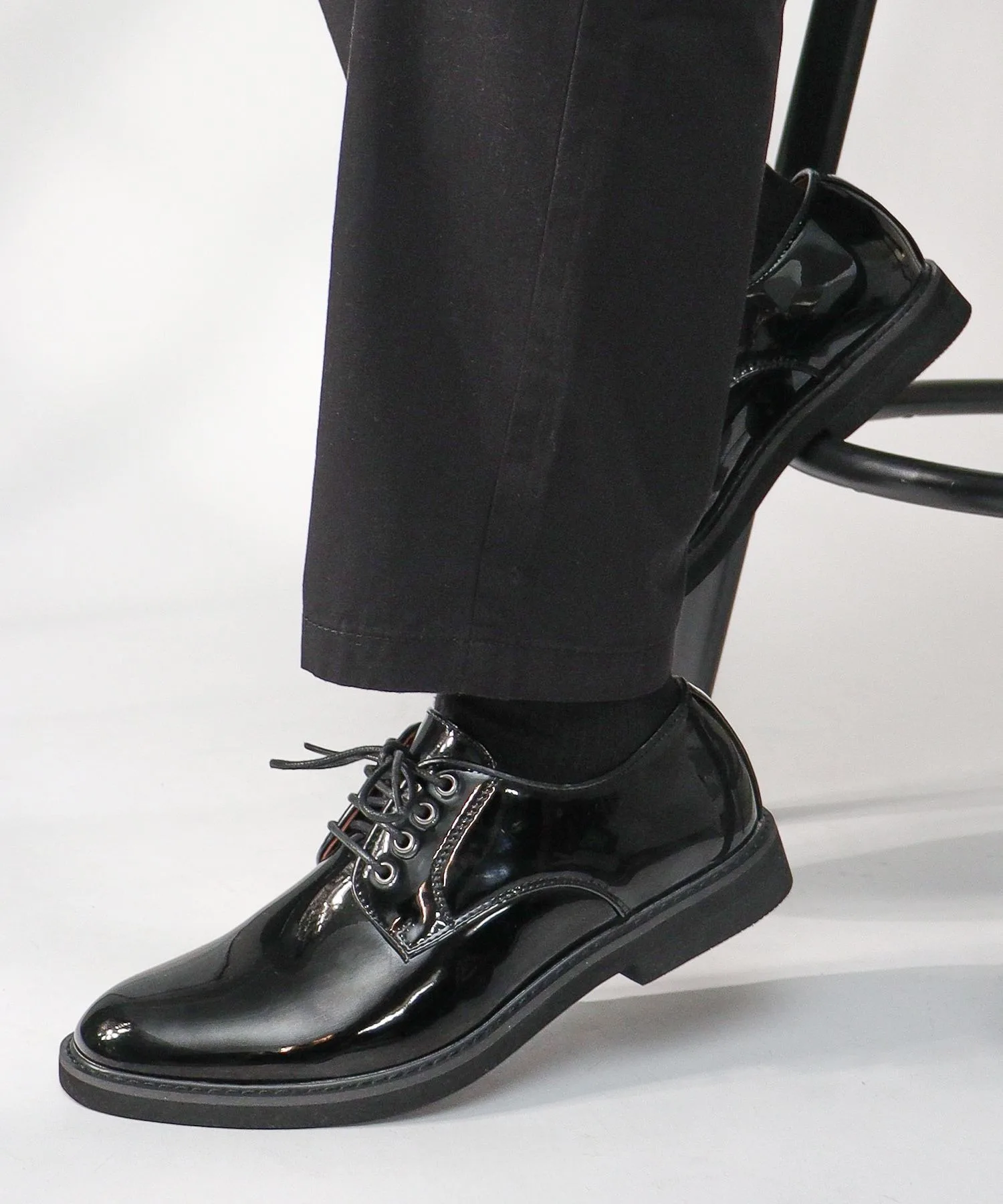 Мужские туфли с круглым мысом из синтетической кожи AAA+ Plain Toe Shoes черные