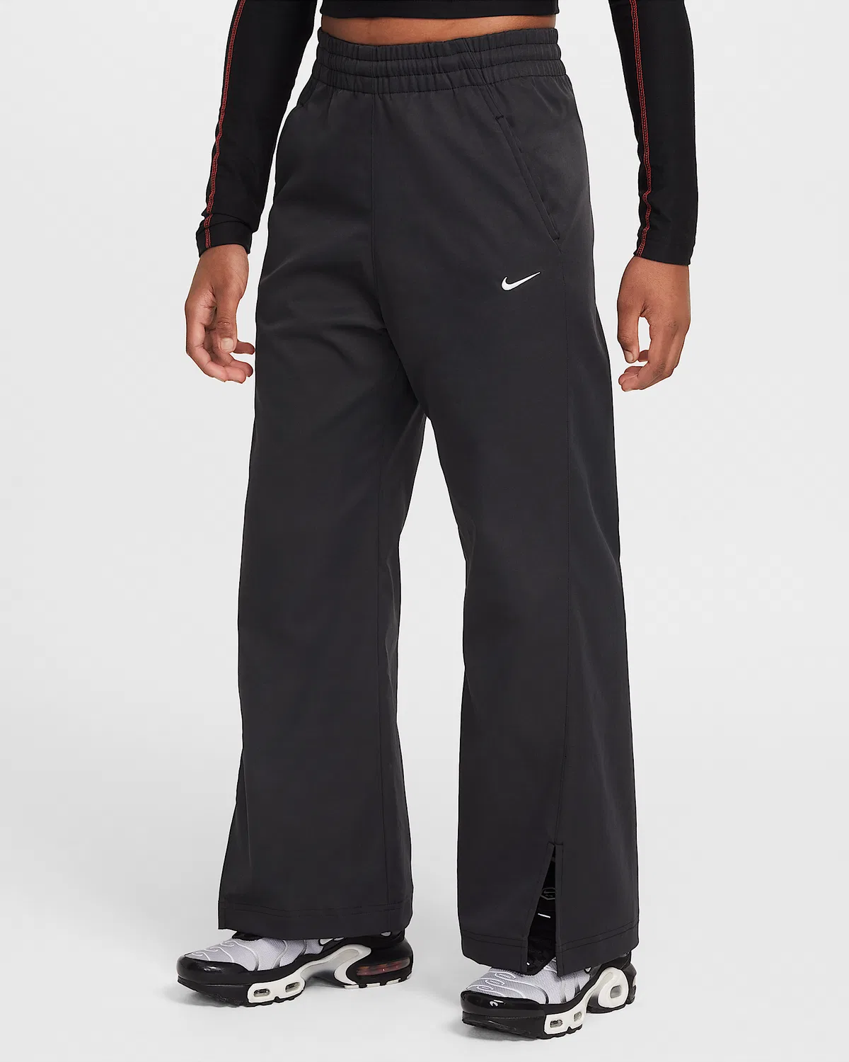 Детские (для девочек) широкие штаны Nike Sportswear, Black/White