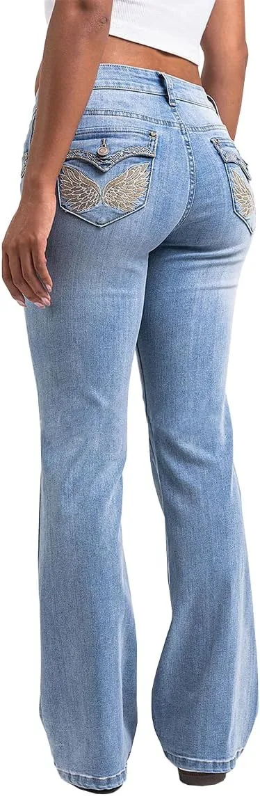 

Женские джинсы Mid Rise Bootcut с вышивкой и стрейч TACSTRUN