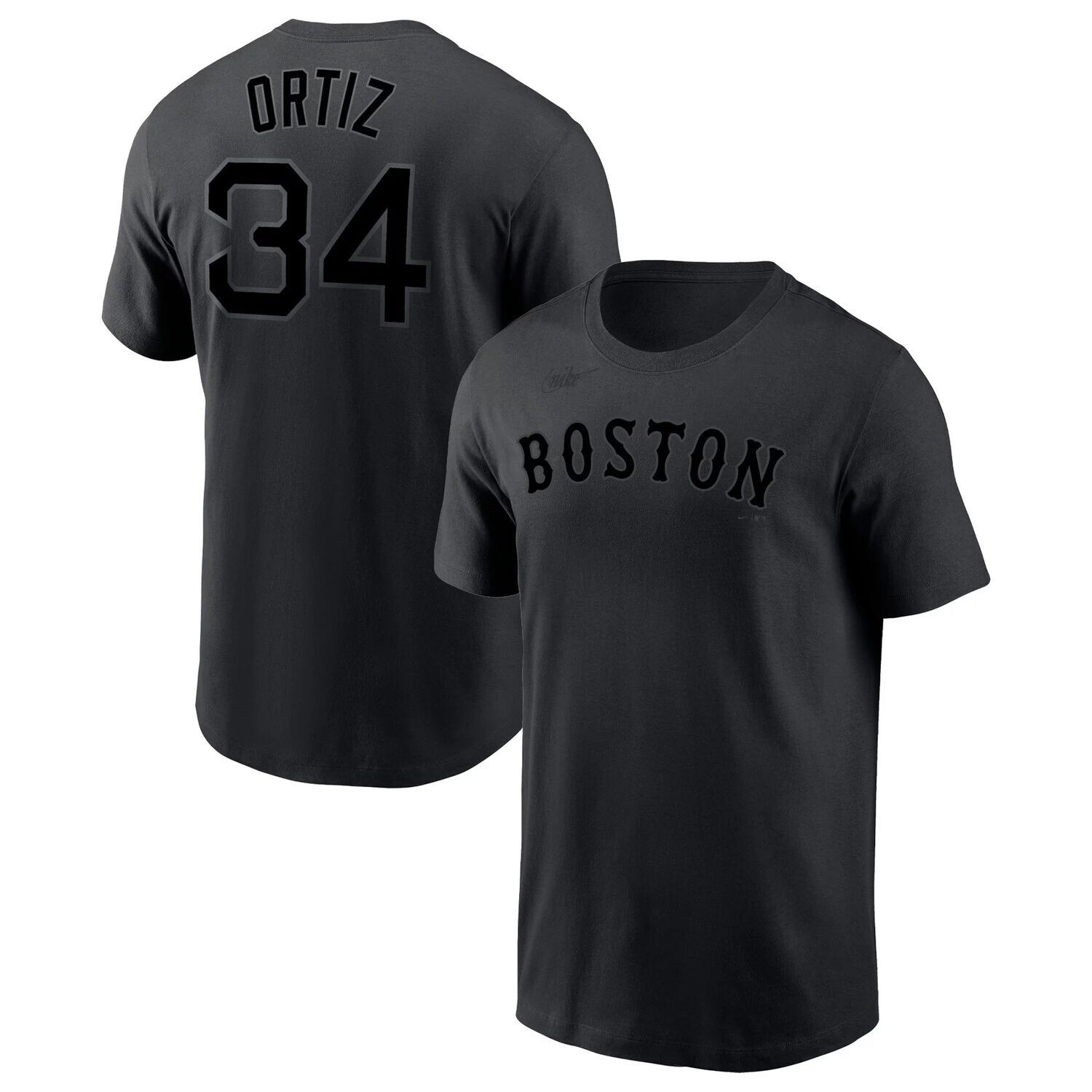 

Мужская черная футболка с именем и номером David Ortiz Boston Red Sox Nike, Черный, Мужская черная футболка с именем и номером David Ortiz Boston Red Sox Nike