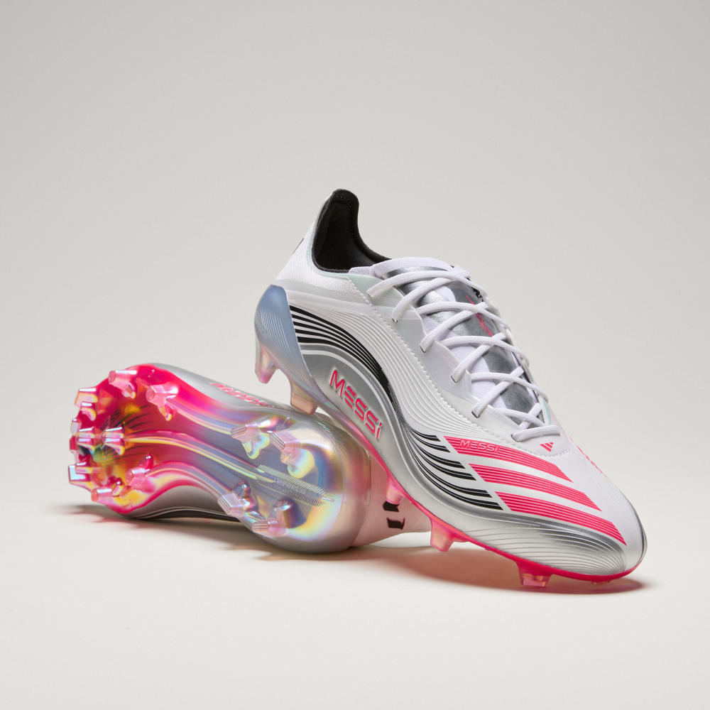 

Бутсы Adidas F50 Messi Elite Firm Ground Cleats, цвет Cloud White/Lucid Red/Silver Metallic