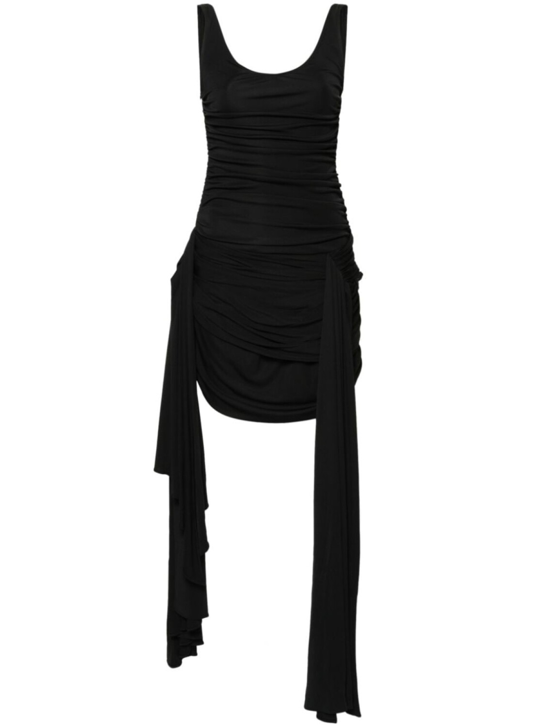 

Mugler платье мини с драпировкой, черный