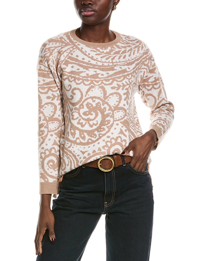 

Свитер Jones New York Paisley High-Low из смеси шерсти, бежевый