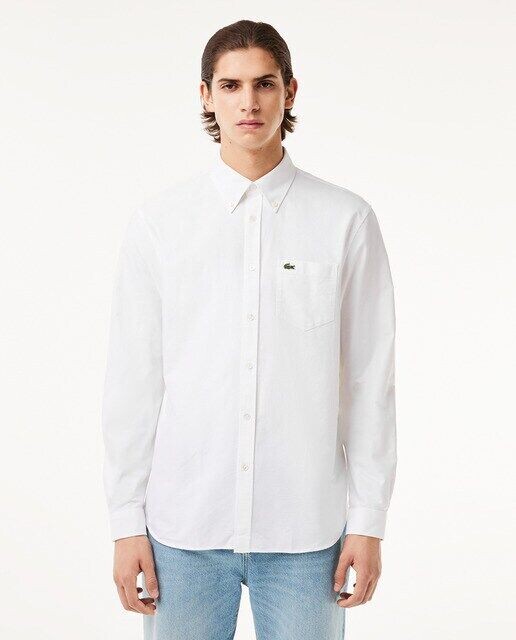 

Рубашка оксфорд из хлопка стандартного кроя Lacoste, белый
