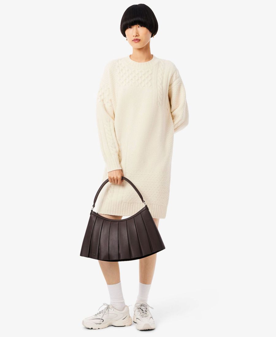 

Женский вязаный свитер оверсайз LACOSTE USA, Natural