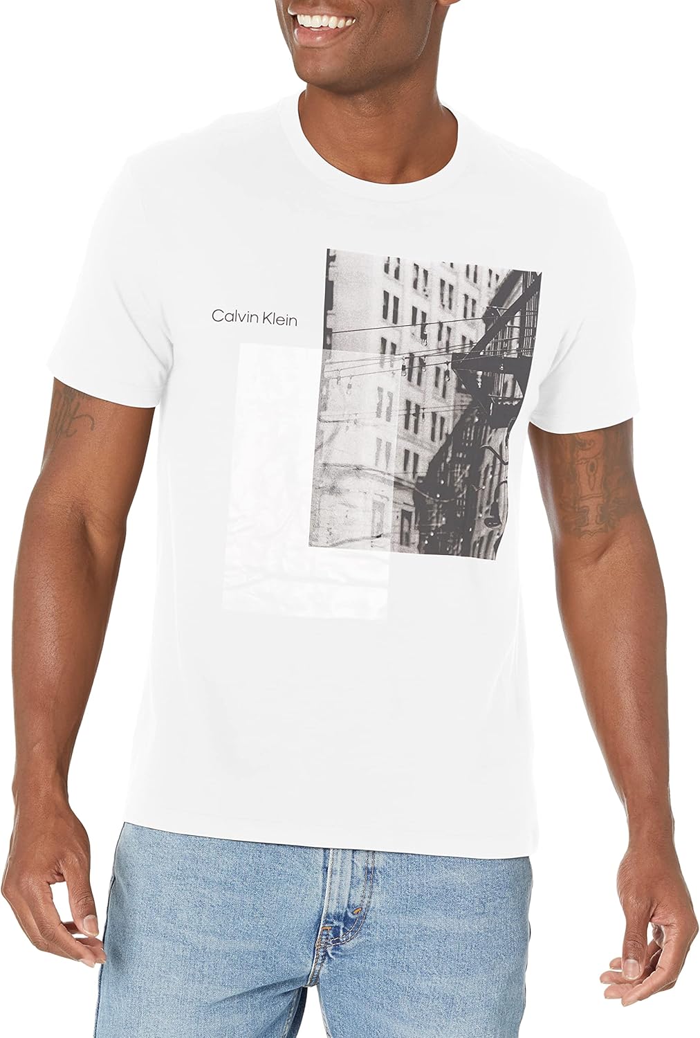 

Мужская футболка Calvin Klein NYC Building с круглым вырезом, Brilliant White, Белый, Мужская футболка Calvin Klein NYC Building с круглым вырезом, Brilliant White