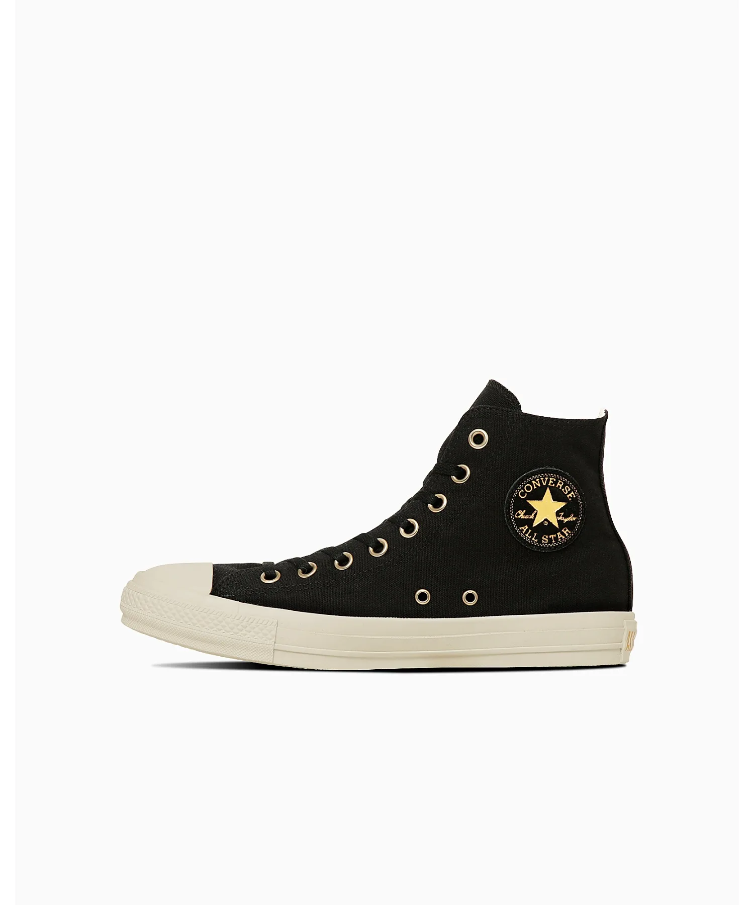 Кроссовки высокие с золотым логотипом Converse All Star GOLDLOGOPATCH HI черные