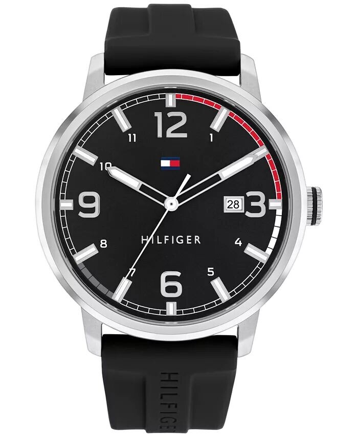 

Мужские часы с черным силиконовым ремешком, 46 мм Tommy Hilfiger