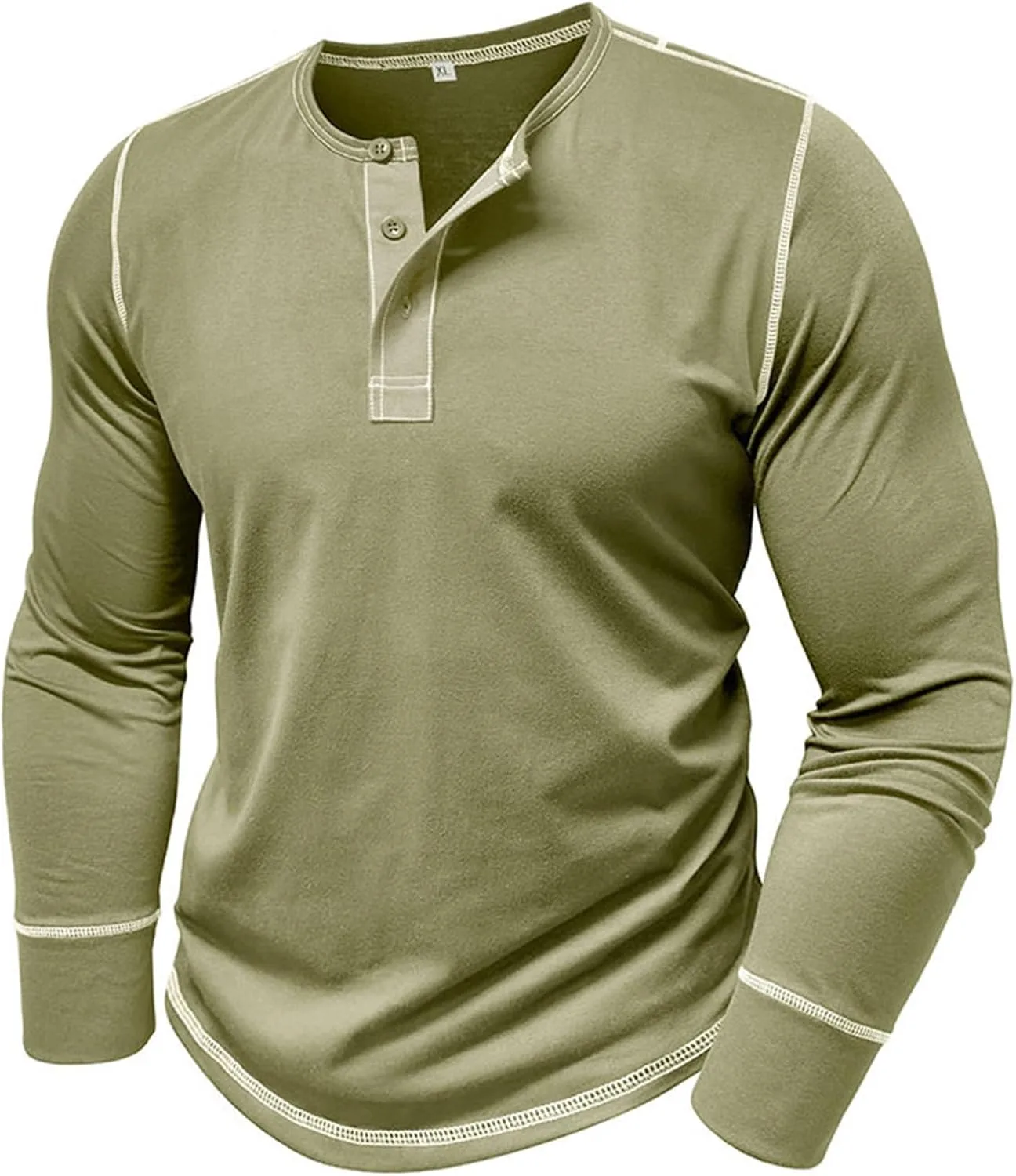 

Мужская футболка Henley с длинным рукавом, Casual Slim Fit, однотонная, размеры M-2XL RTRDE
