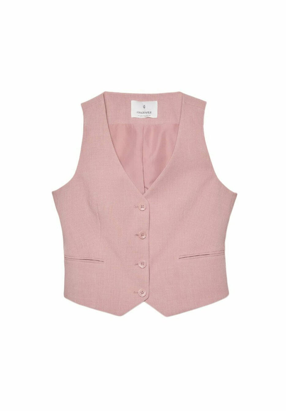 

Жилет SHORT BUTTONED Stradivarius, светло-розовый