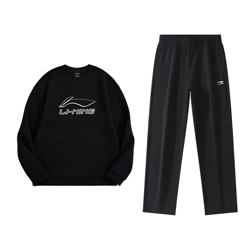 

Комплект из двух предметов: толстовка и свитшот Li Ning для мужчин., черный top+черный pants
