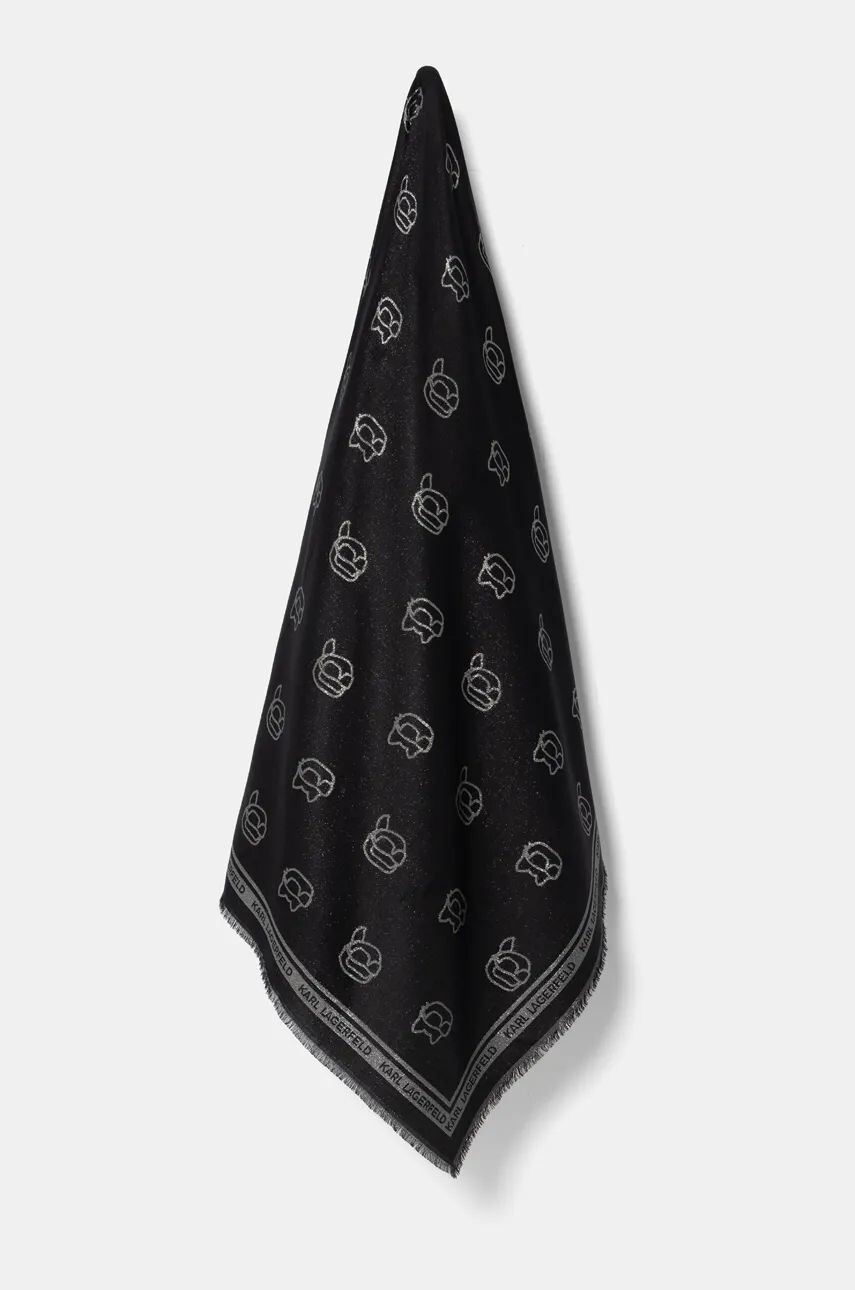 

Шаль Карла Лагерфельда с добавлением шелка Karl Lagerfeld, черный