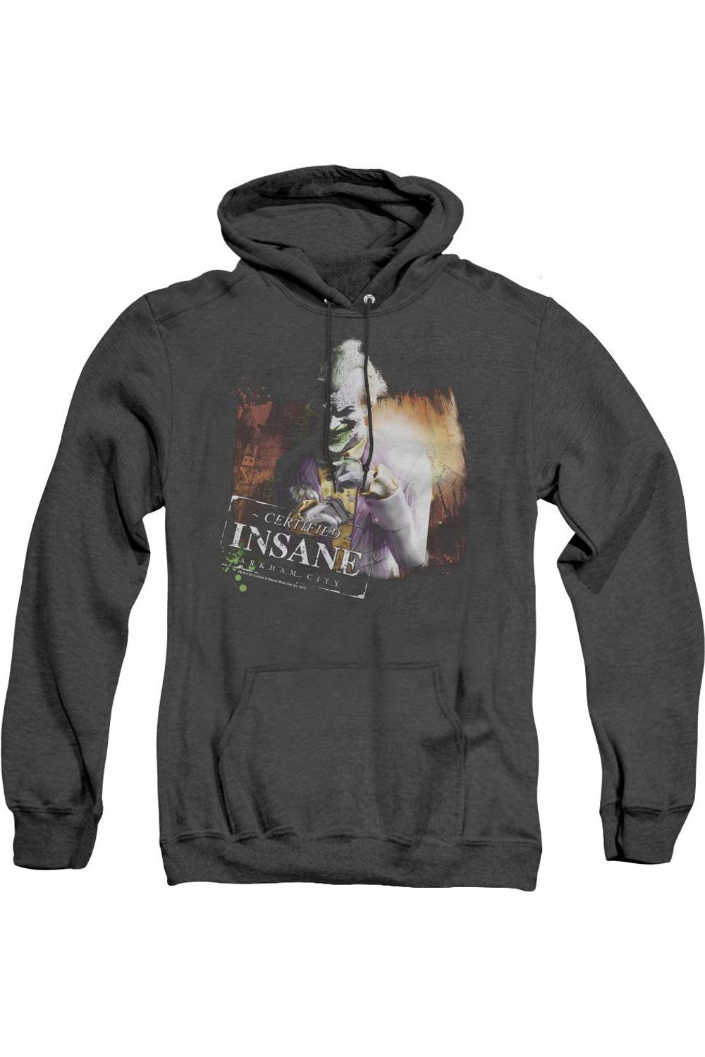 

Batman Arkham City сертифицированный Insane Adult Heather Hoodie / Толстовка с капюшоном Gildan, черный