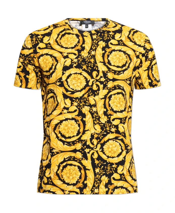 

Футболка в нижнем белье с принтом Barocco Versace, желтый