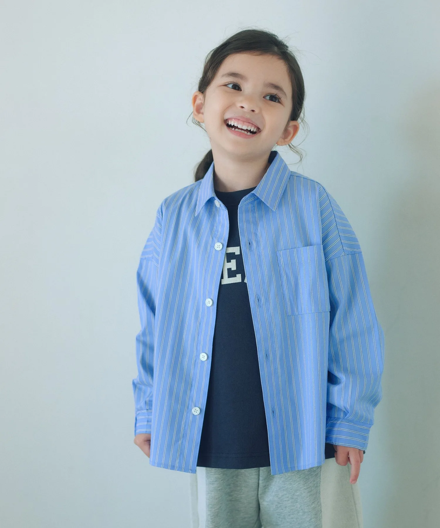 Детская рубашка с водоотталкивающим покрытием Stripe Shirt green label relaxing кобальтово-синяя