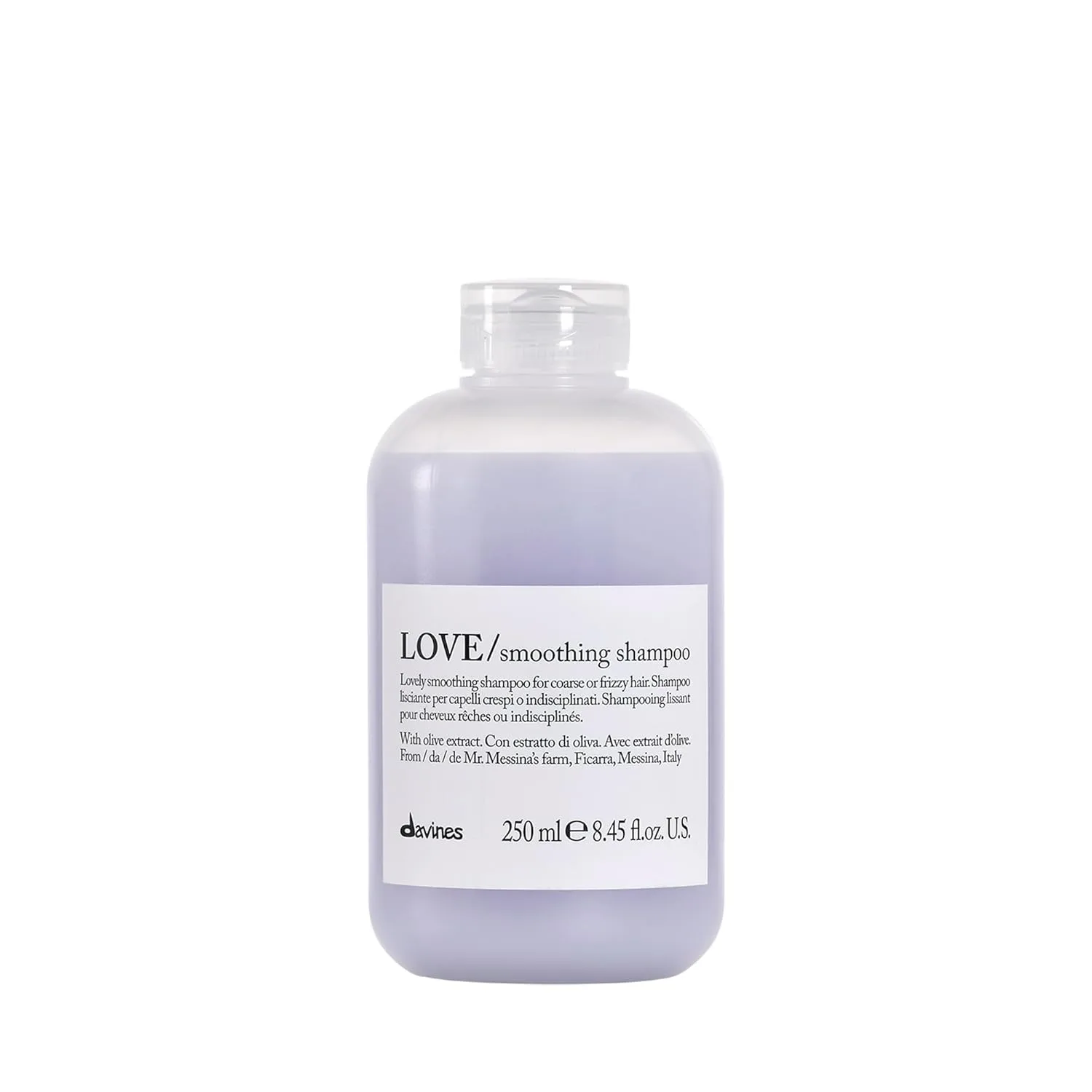 Davines LOVE Smoothing шампунь для волнистых и непослушных волос, разглаживает и придает блеск с оливковым экстрактом, 250 мл