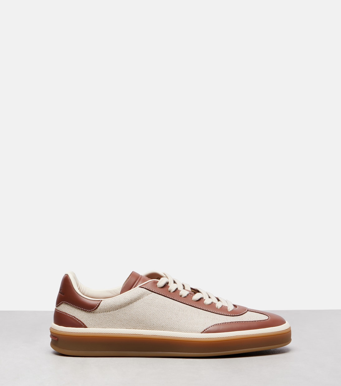 Кроссовки Tennis Walk с кожаными вставками Loro Piana, Natural\Caramel Suga — фото 4