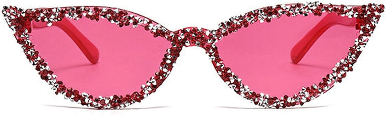 

Солнцезащитные очки COTIA Small Cat Eye с бриллиантами и стразами для женщин, в полной оправе, с блестящими кристаллами, милые солнцезащитные очки в форме кошачьего глаза, Rose Red
