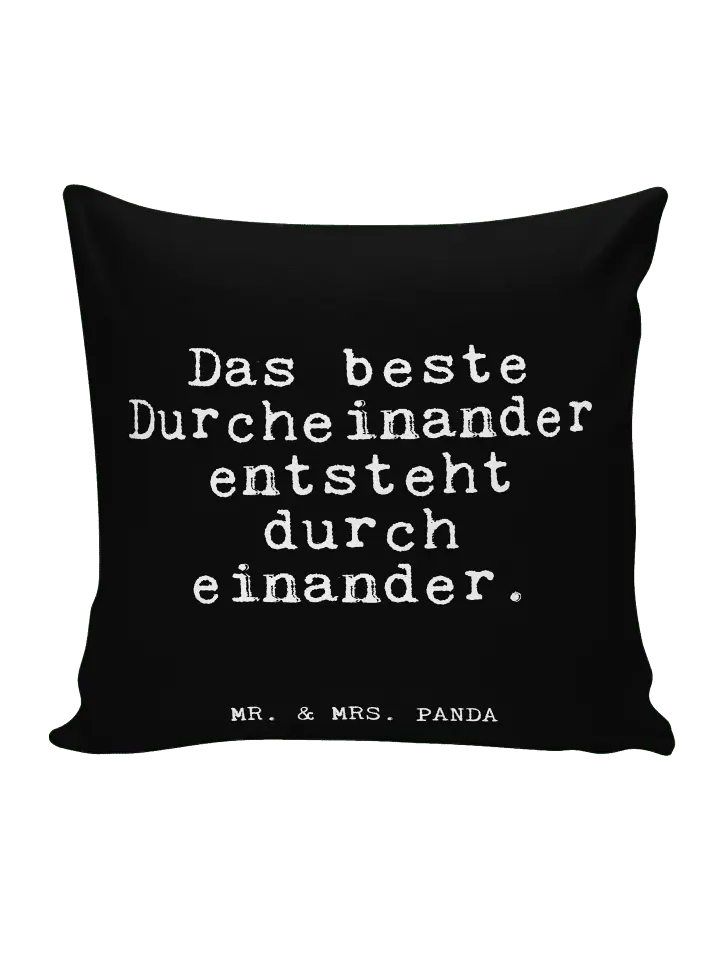 

Подушка Mr & Mrs Panda 40x40 Das beste Durcheinander entsteht, черный