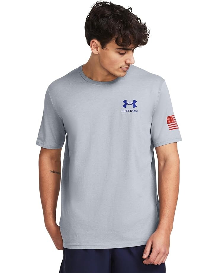 

Футболка Under Armour New Freedom Flag, цвет Steel Medium Heather/Red/Royal