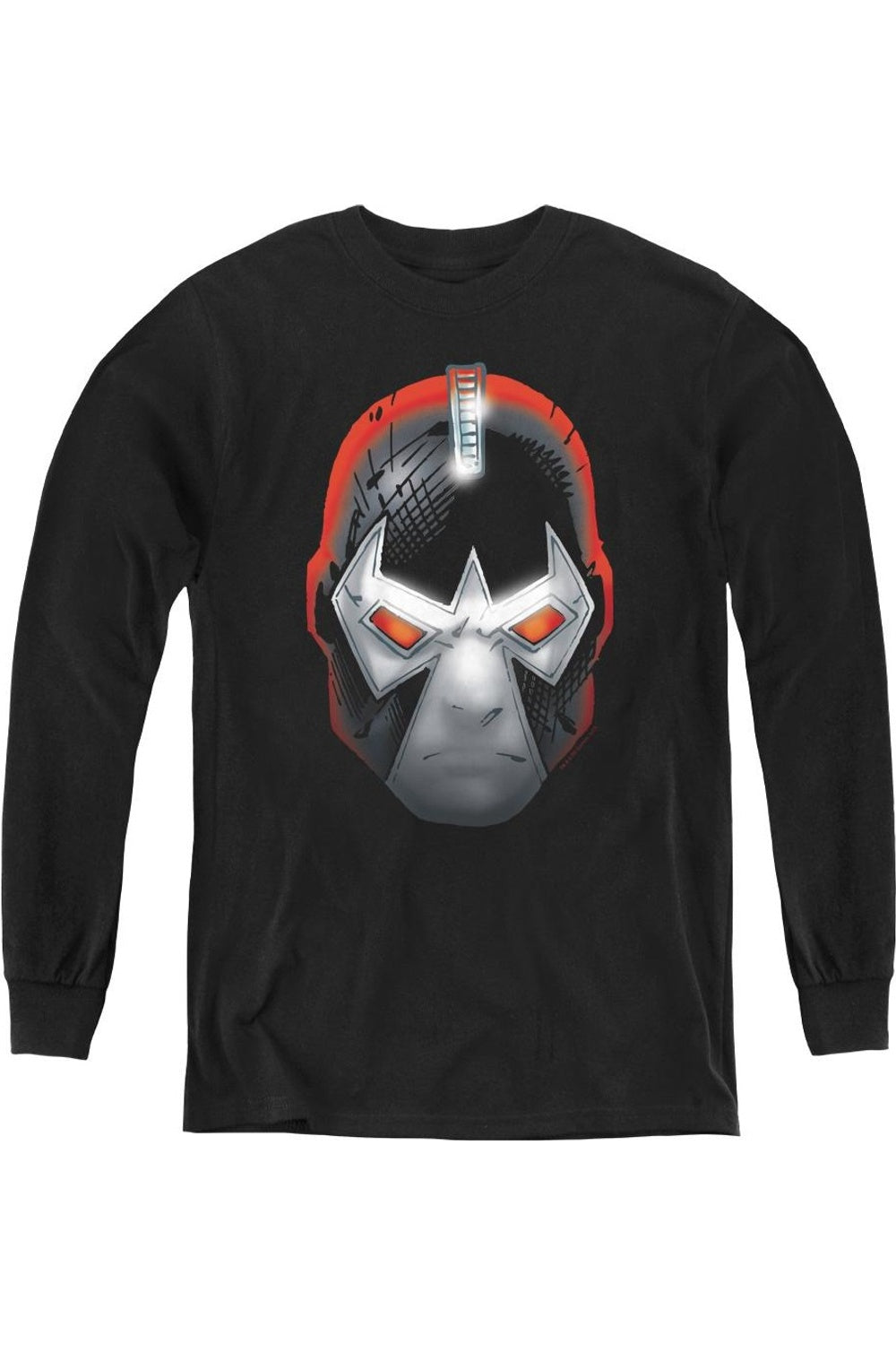 

Футболка с длинным рукавом для детей с изображением Бэйна из "Бэтмена" Gildan, черный