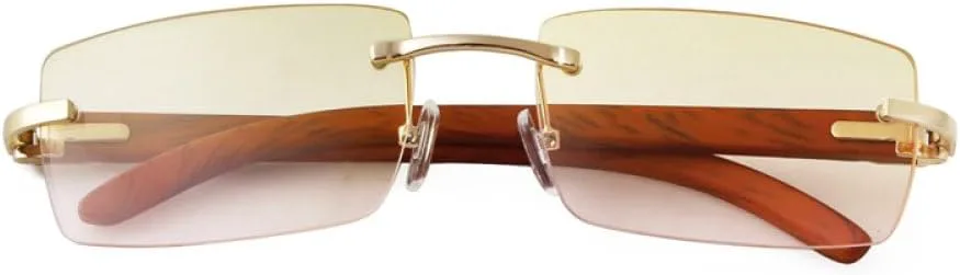 

Женские солнцезащитные очки MUTYNE без оправы, деревянные дужки, модные уличные очки, квадратная форма, роскошные очки, защита от УФ-излучения UV400, C5 Yellow Pink