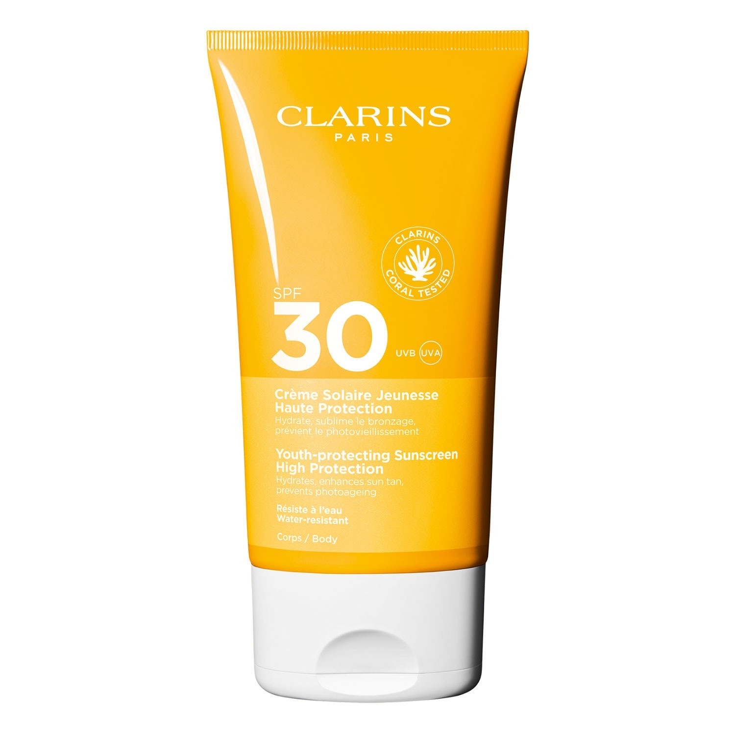 

Солнцезащитный крем sun care crème solaire corps spf 30 Clarins, объем 150 мл