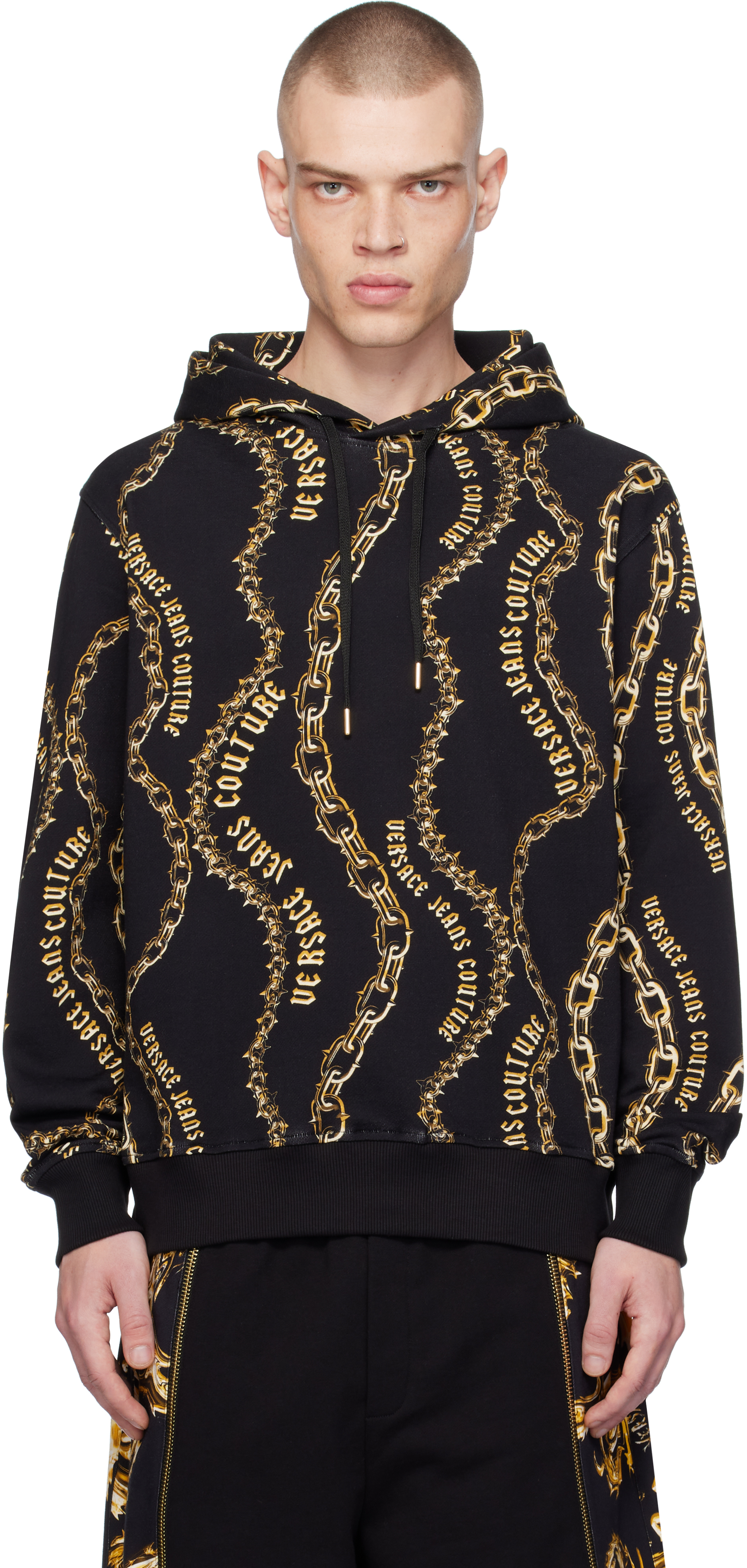 

Толстовка с капюшоном Chain Couture Versace Jeans Couture, черный