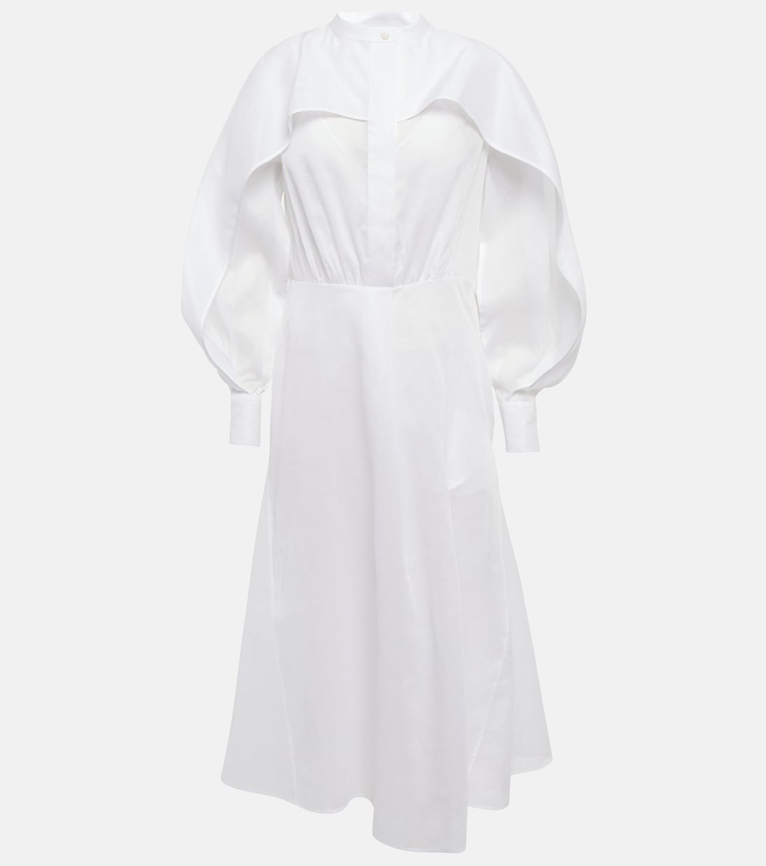 

Платье-рубашка из хлопка Jil Sander, белый