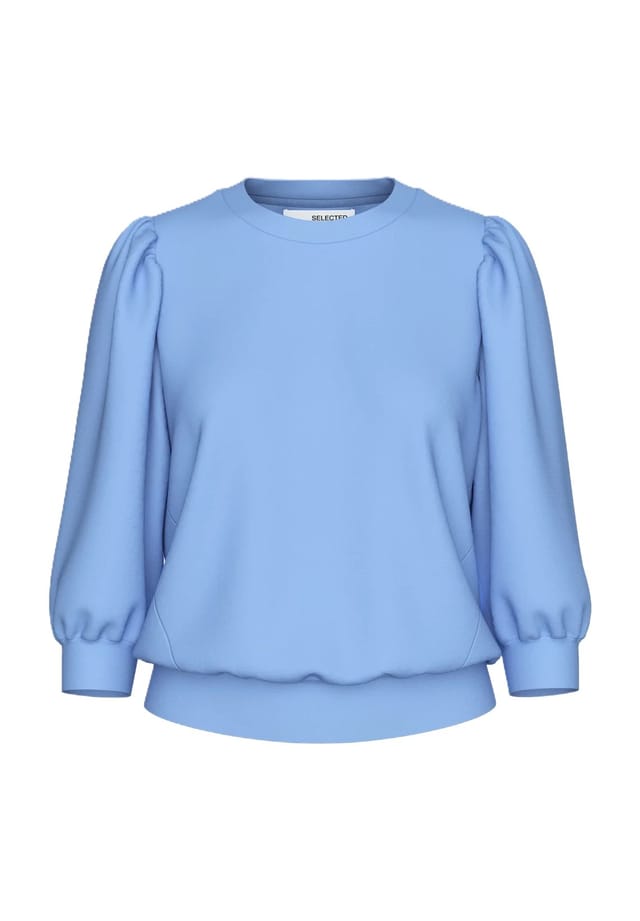 

Толстовка с рукавами-буфами 3/4 Selected Femme, цвет 245698 cornflower