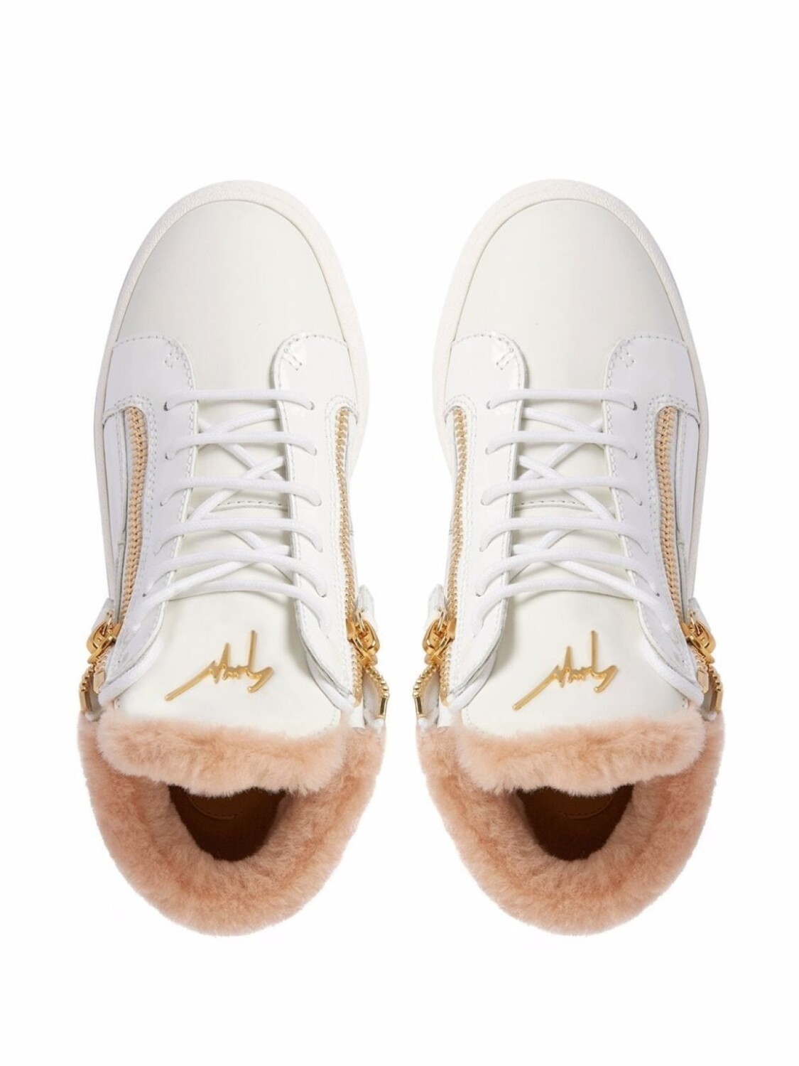 Giuseppe Zanotti высокие кеды  Kriss с подкладкой из овчины, белый — фото 4