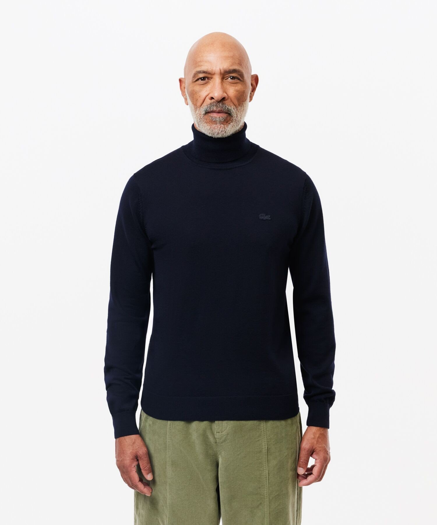 Свитер с высоким воротником из мериносовой шерсти LACOSTE, Dark Navy