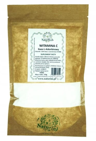 

Витамин С порошок 100% L-Аскорбиновая кислота 200 г Naturini