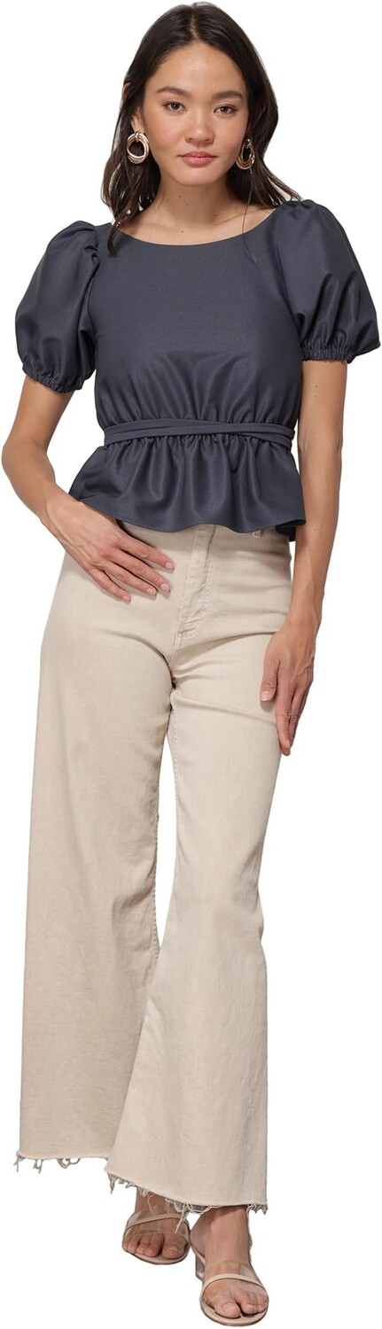 

Топ line and dot Vicky Open Back Tie Top, цвет Slate Blue
