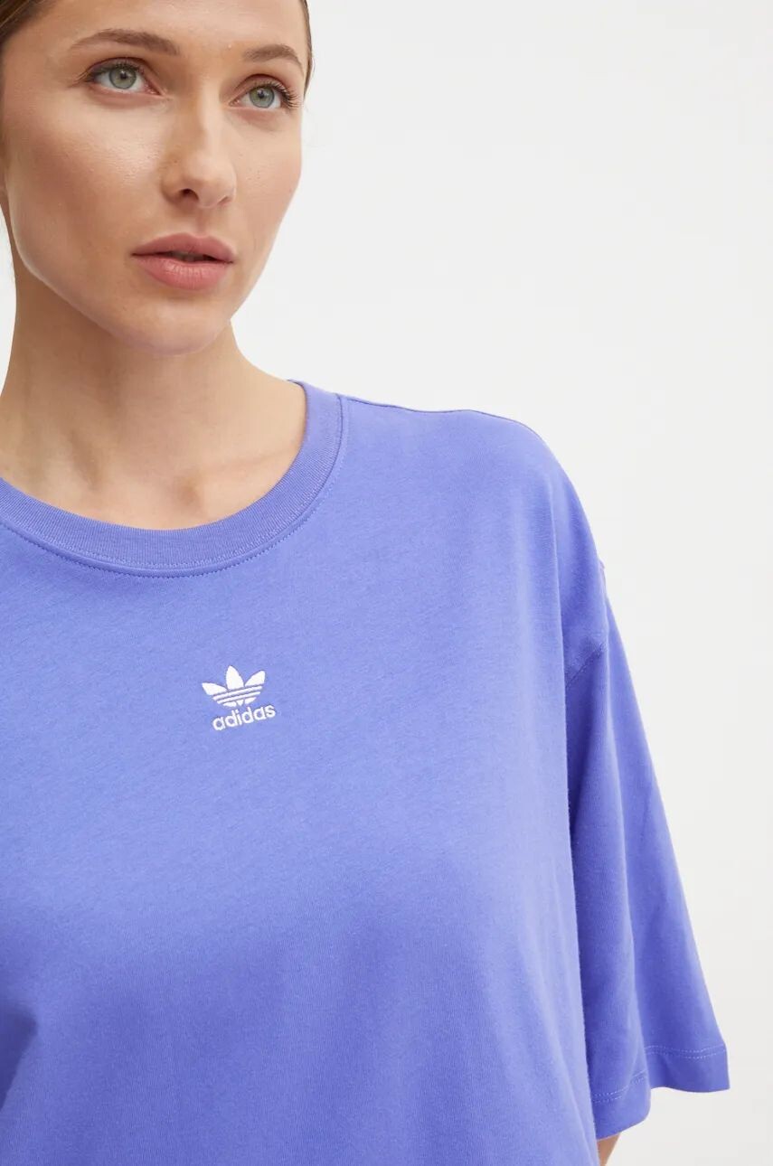 

Хлопковая футболка adidas Originals, фиолетовый