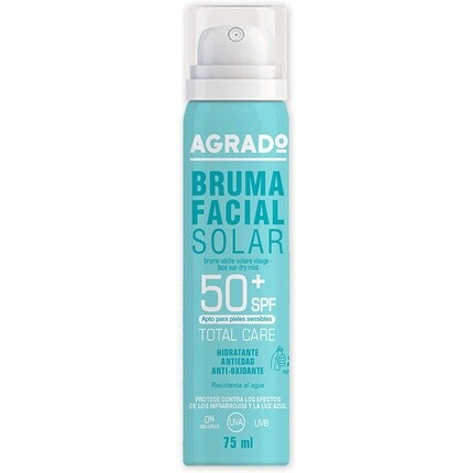 

Солнцезащитный спрей для лица +50 SPF Uva UVB водонепроницаемый 75 мл, Agrado