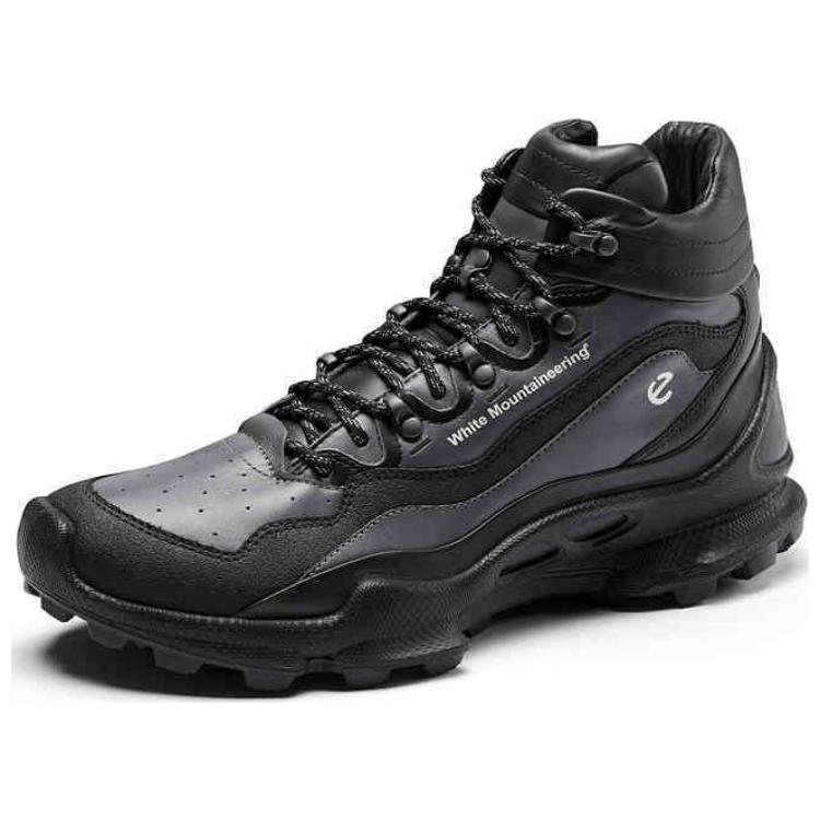 

Ecco Белые амортизирующие кроссовки Mountaineering x Biom C Trail с противоскользящими свойствами, высокие, мужские, черные