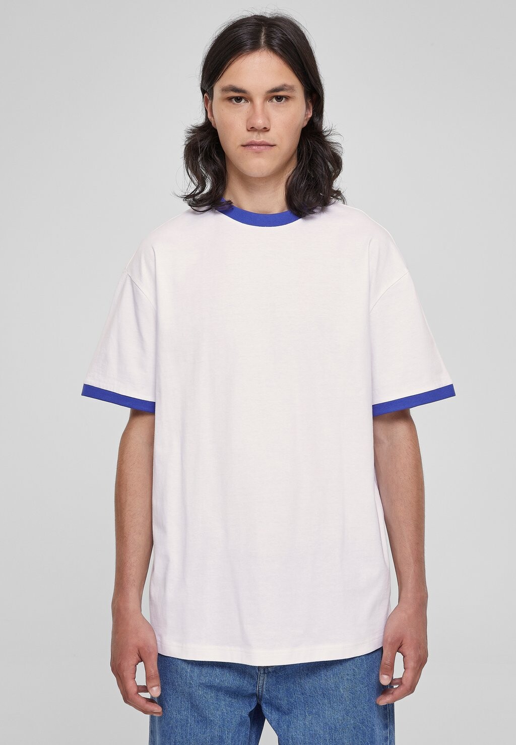 

Футболка базовая RINGER TEE Urban Classics, цвет white royal