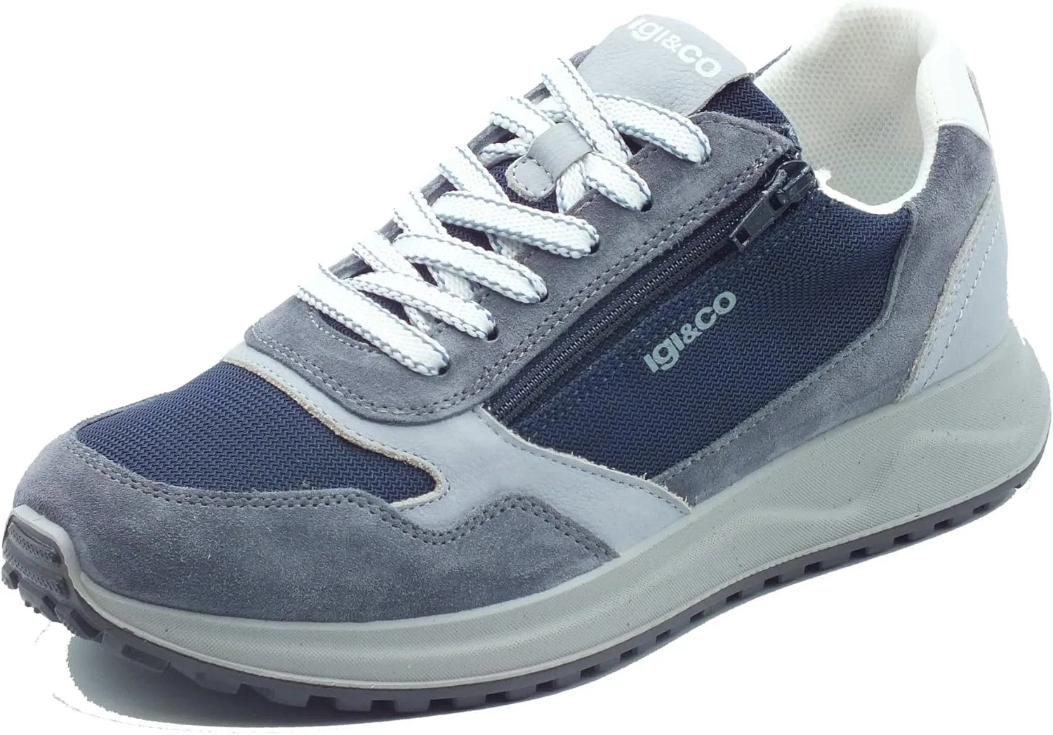 IGI&Co 1118600 Мошенничество. Кроссовки Schuhe für Herren aus Wildleder und Stoff, Denim