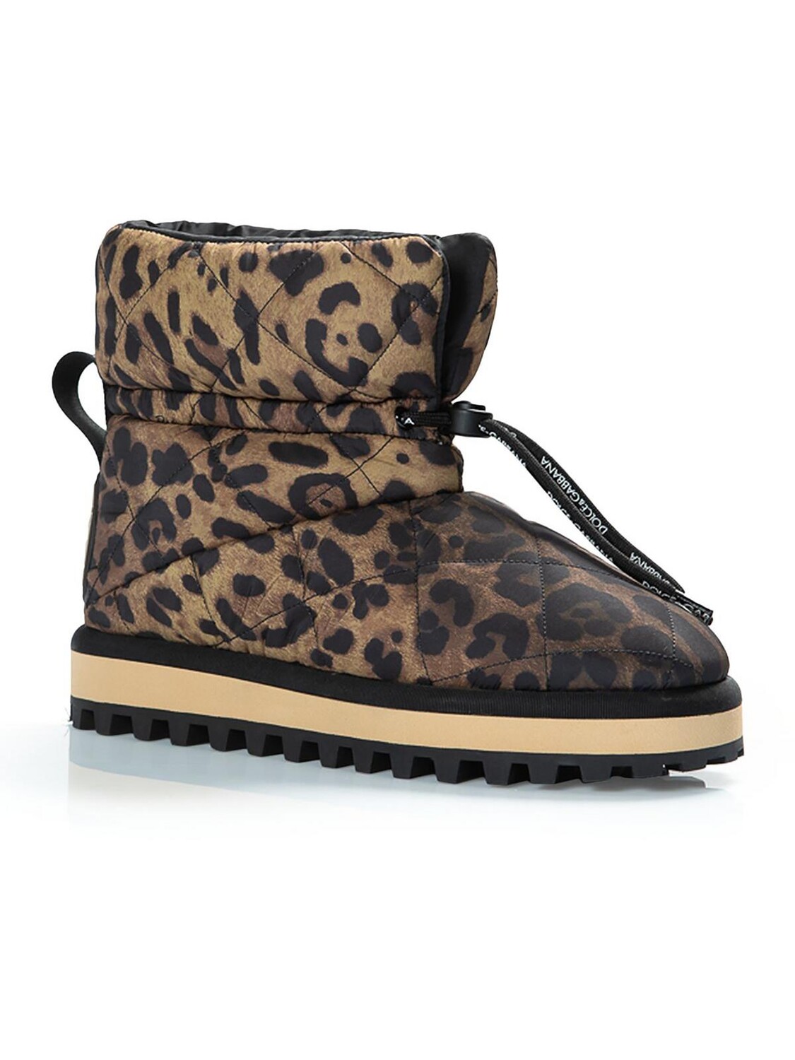 

Женские ботильоны на шнурке-пуховике Dolce & Gabbana, цвет Print Leopard