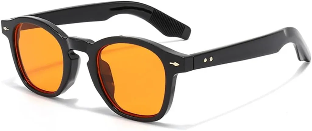

Популярные модные женские солнцезащитные очки конфетных цветов, винтажные очки с заклепками, мужские панк-очки с защитой от УФ-излучения UV400 UUPTTPL, Black Orange