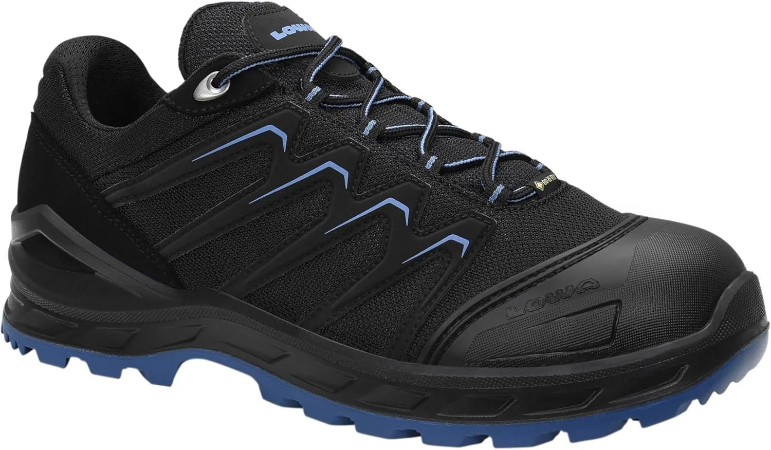 ELTEN Рабочие защитные ботинки LOWA Larrox Work GTX Black-Blue Lo S3 CI, женские и мужские, текстильные, со стальным защитным носком, легкие, спортивные
