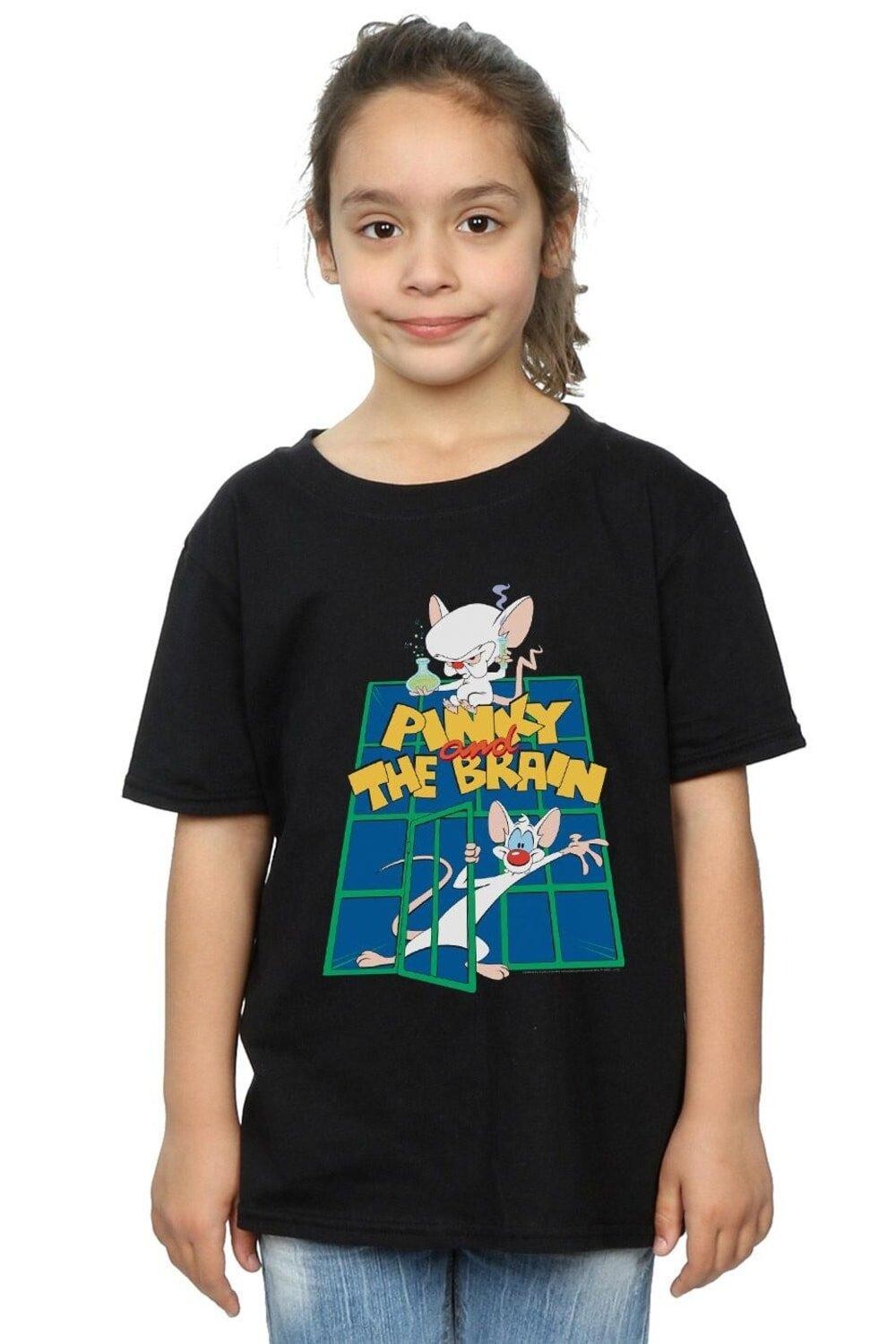 

Хлопковая футболка Pinky And The Brain Laboratory Animaniacs, черный