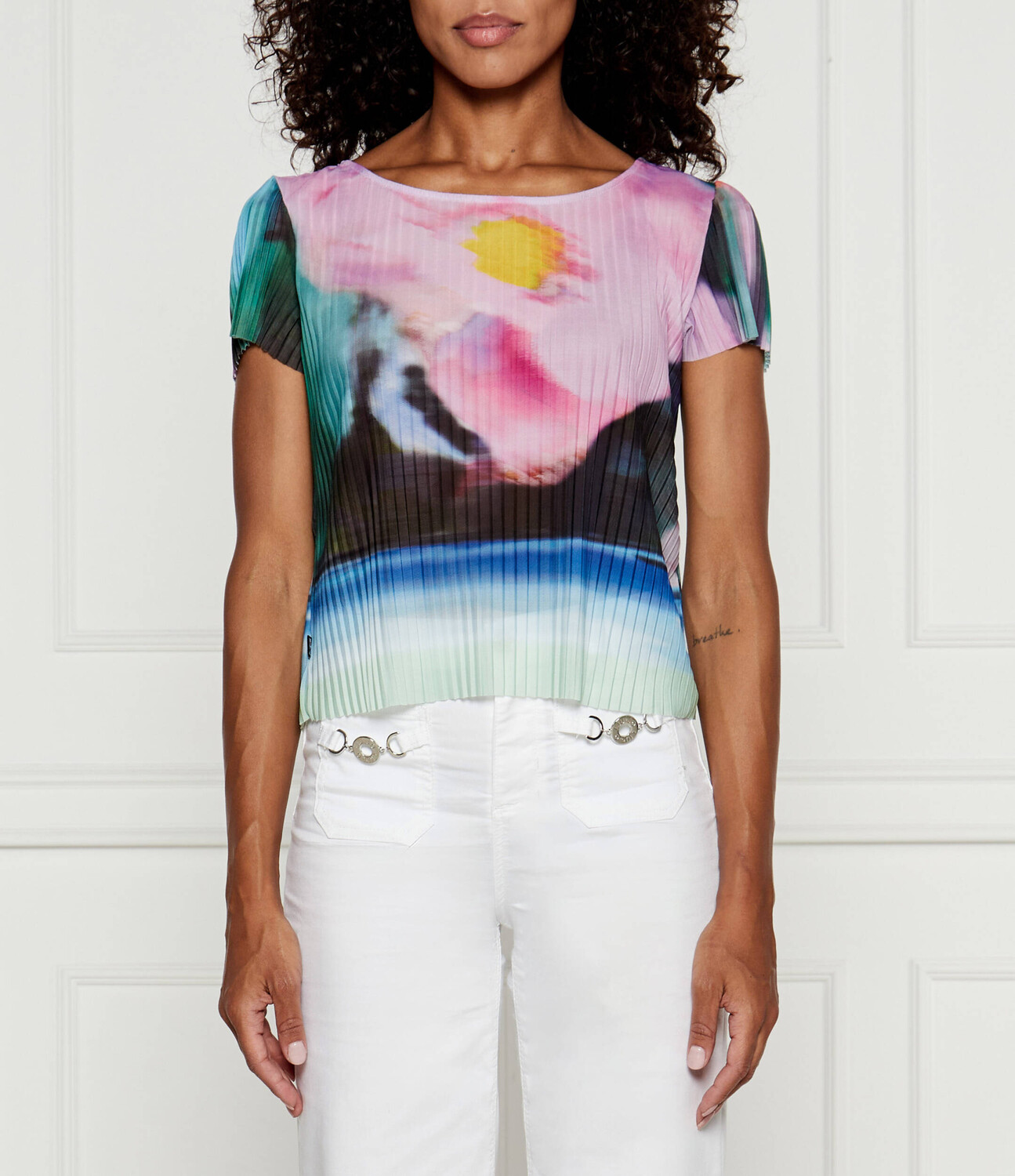 

Блуза Desigual Slim Fit, разноцветный