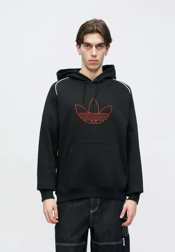 Толстовка с капюшоном и контуром трилистника Adidas Originals, Black — фото 4