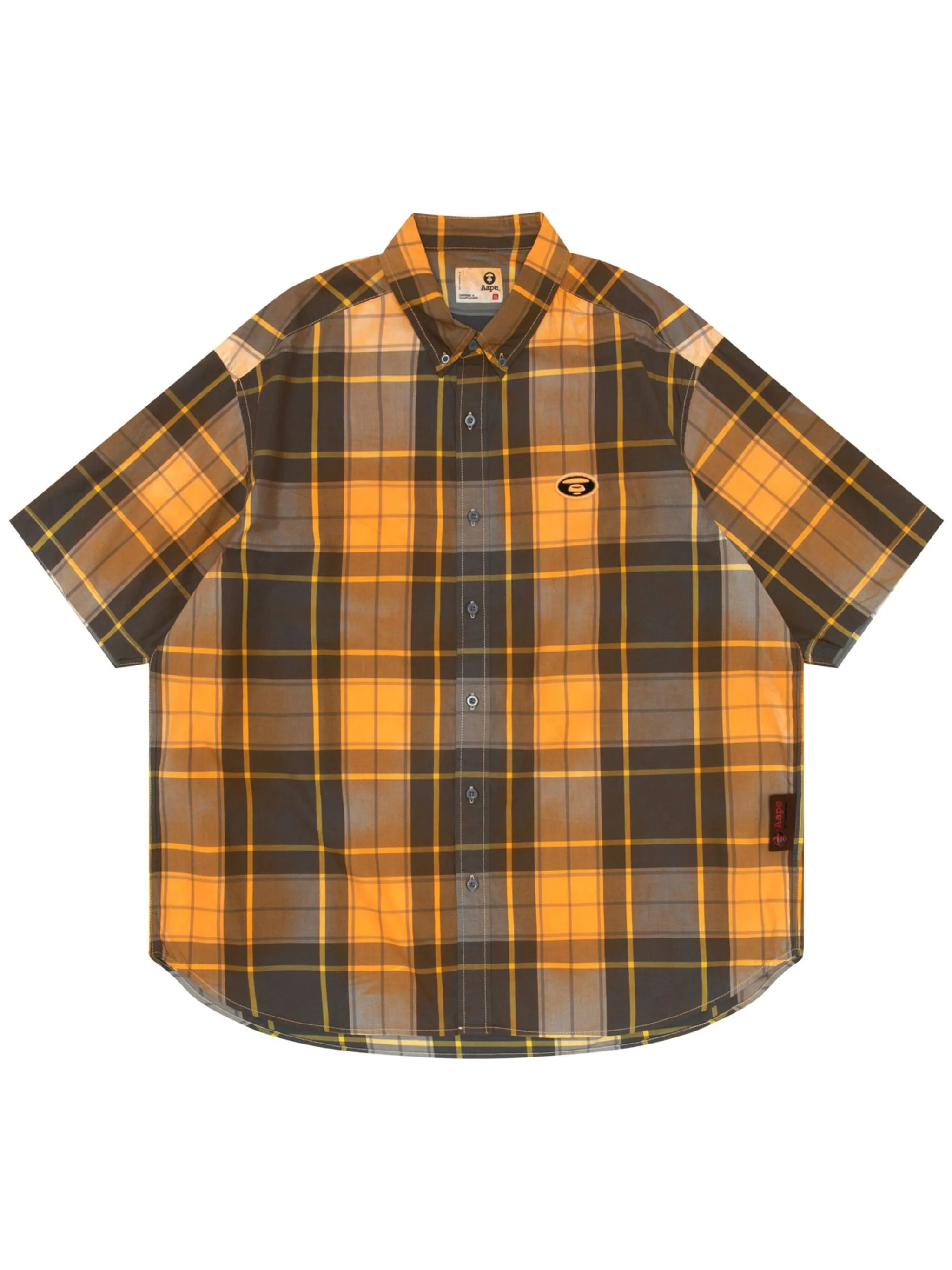 

Клетчатая рубашка с логотипом Aape By A Bathing Ape, оранжевый