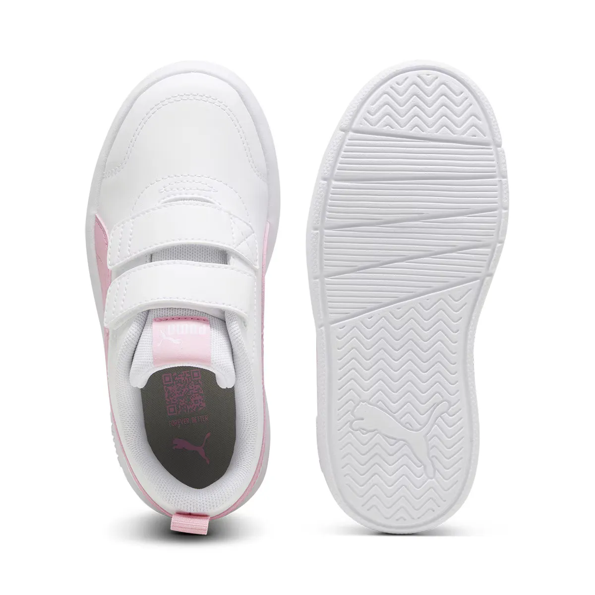 Повседневная обувь Puma Courtflex V3 V PS для детей, белый/розовый — фото 3